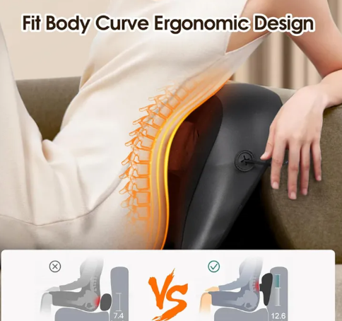 Shiatsu Neck & Shoulder Massage Pillow – Deep Kneading with Heat Therapy