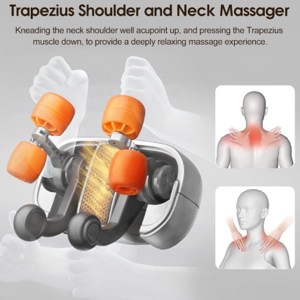 Shiatsu Neck & Shoulder Massage Pillow – Deep Kneading with Heat Therapy